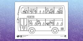 Bus Printable Colouring Page | Colouring Sheets - Twinkl
