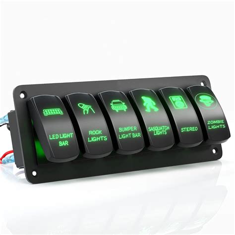 Okerny Customize Toggle Switch Panel 6 Gang Rocker Light Bar Switches ...