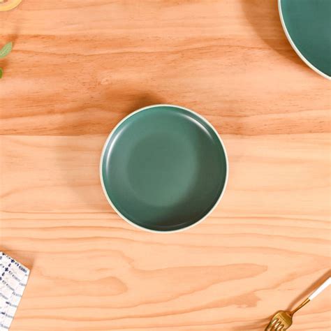 Zoella Ceramic Side Plates Set Of 4 Green 7 Inch Online - Premium Snack ...