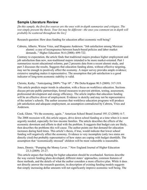 Free Printable Literature Review Templates [PDF, Word, Excel ...