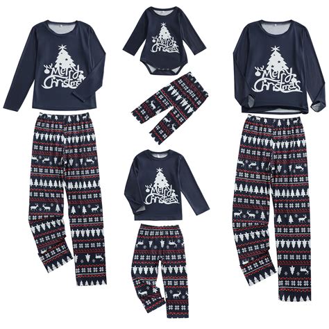 Matching Family Christmas Pajama Sets Womens Mens Kids Pjs Long Sleeve ...