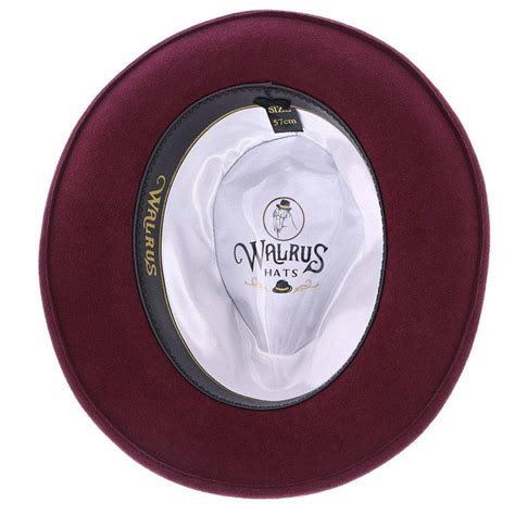 Mens Walrus Freemont Wool Fedora Hat, 2.5" brim, feather
