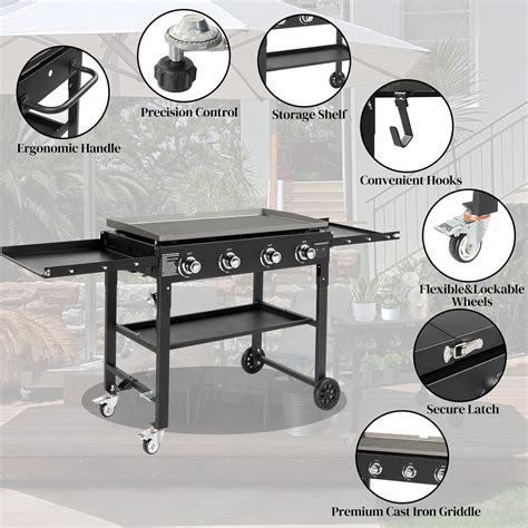 BAYUELSWU Flat Top Grill 36-Inch Outdoor Griddle with 4 India | Ubuy