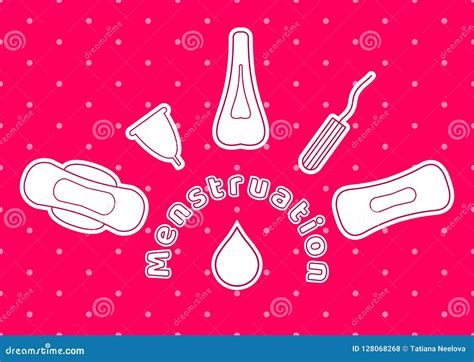 Bleeding Menstrual Period On Pad. Heavy And Light Menstrual Period ...