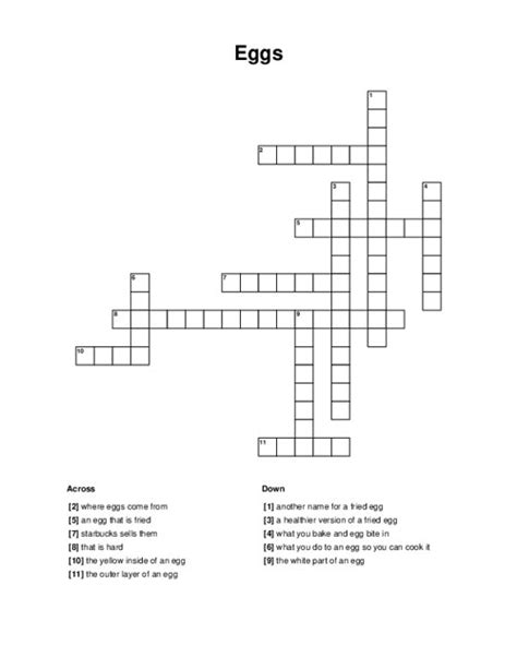 Eggs Crossword Puzzle