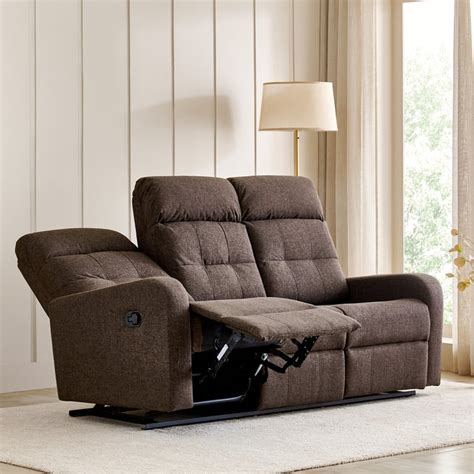 Buy Helios Toledo Fabric 3-Seater Recliner - Brown from Home Centre at ...