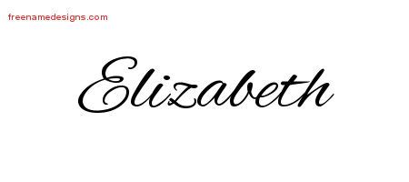 Cursive Name Tattoo Designs Elizabeth Download Free - Free Name Designs