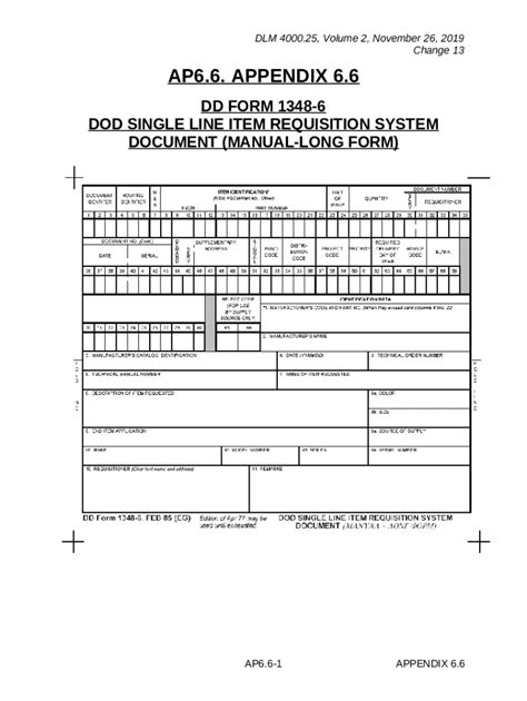 Appendix 6.6 - DD 1348-6, DOD Single Line Item Requisition System ...