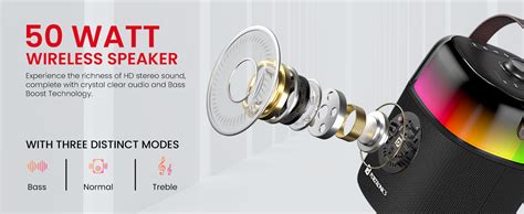 Portronics Dash 4 50W Wireless Bluetooth Party Speaker with Karaoke Mic ...