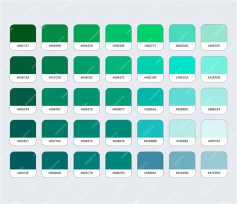 Bluish Green Color Chart