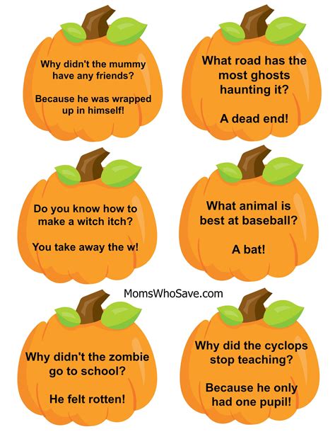 Halloween Kid Jokes Printable