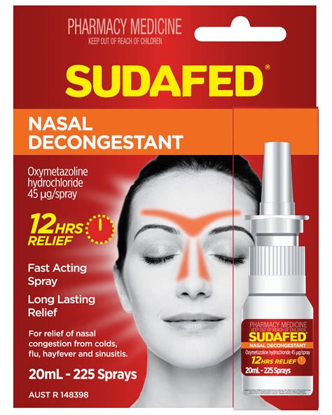 Sudafed Nasal Decongestant Sinus Relief Spray 20mL - Kensington Pharmacy Ltd