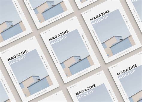 Grid Magazine Cover Mockup | Free PSD Templates