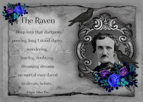 The Raven Quote Art Print by Edgar Allan Poe. Home Decor Wall | Etsy UK