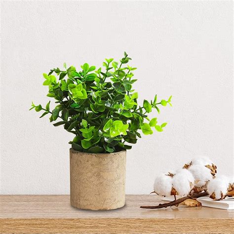 Mini Potted Artificial Plastic Green Plants-Luohan | The Warehouse