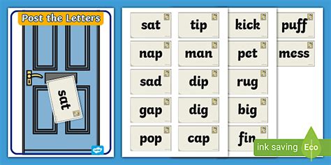 CVC Words Post the Letters Activity