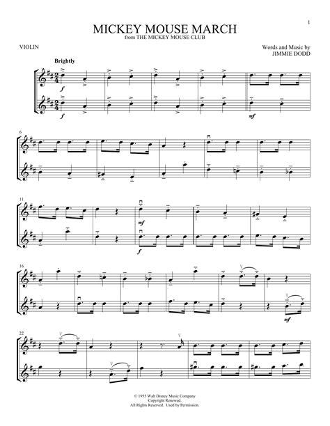 Mickey Mouse March (from The Mickey Mouse Club) by Jimmie Dodd Sheet ...
