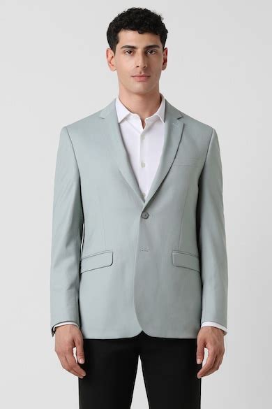 Buy Men Green Check Slim Fit Formal Blazer Online - 39708068 | Van Heusen
