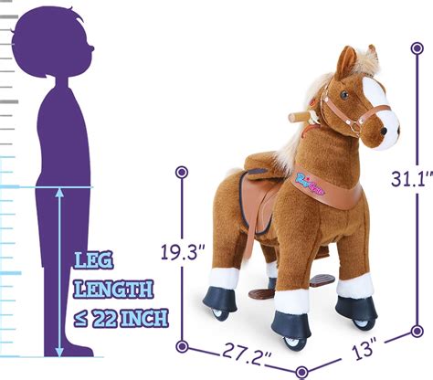 Buy PonyCycle Brown Unicorn UX Series Kids Manual Ride on Horse for ...