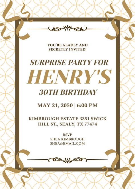 Free Surprise Party Invitation Templates, Editable and Printable