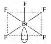 Based on VSEPR theory, the number of 90° F-Br-F angles in BrF5 is
