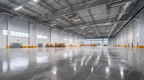 Premium Photo | Large modern empty warehouse interior with shiny ...