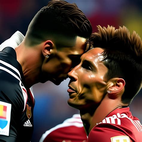 Lexica - Cristiano Ronaldo kissing Lionel Messi