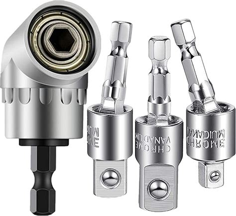 4PCS Abruga Power Drill Sockets Adapter Sets, 105 Degree Angle ...