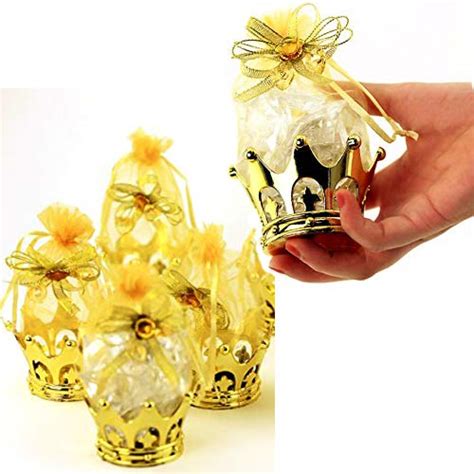 Buy JC HUMMINGBIRDJCHB 24 Pieces Fillable Gold Crown with Flower Pouch ...