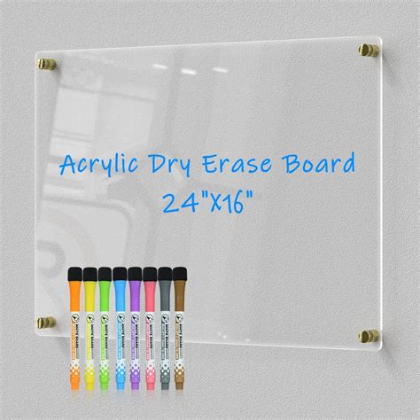 Amazon.com : Clear Acrylic Dry-Erase Board 24x16 | Transparent Wall ...