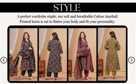Buy Rangnavi Women's Cotton Anarkali Printed Kurta with Palazzo ...