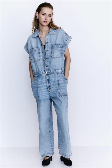 Denim boiler suit - Denim blue - Ladies | H&M IN