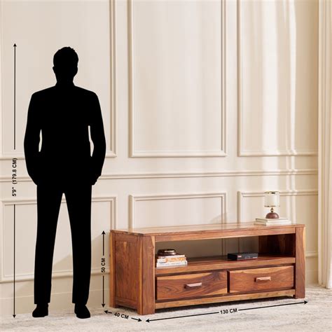 Buy Adana Grand Sheesham Wood TV Unit - Honey from Home Centre at just ...
