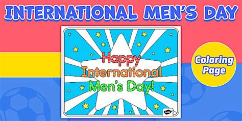 International Men's Day Coloring Page (teacher made)