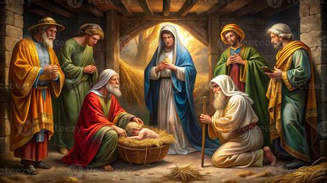 The birth of jesus in the nativity scene 50802639 Stock Photo at Vecteezy