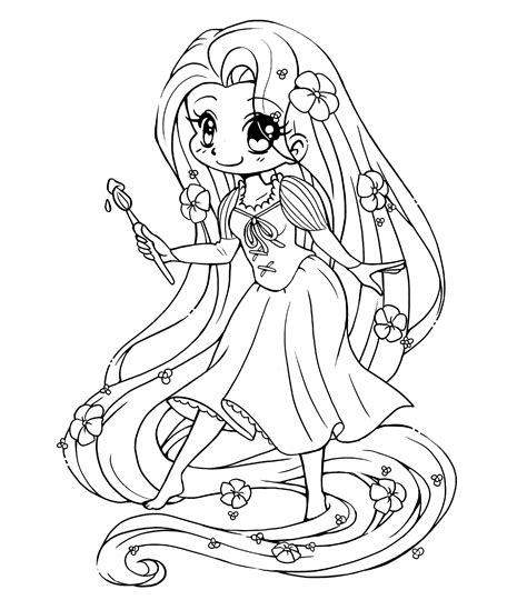 cute rapunzel coloring pages