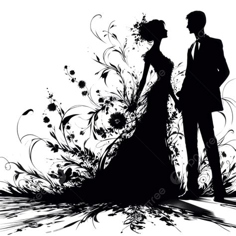 Wedding Silhouette Bride Clipart, Wedding Clipart, Bride Clipart, Bride And Groom Clipart PNG ...
