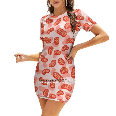 Mitochondria Square Neck Dress New Plus Size Elegant Women Waist Tight Dress Cell Biology ...