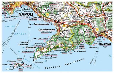Map of Amalfi Coast, Italy