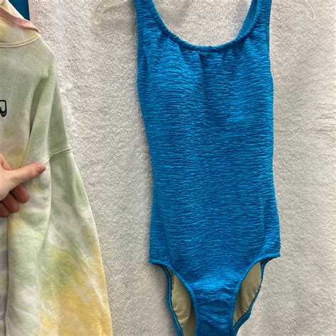Penbrooke Sea Blue Krinkle One Piece X Back Suit Size 10 – Cy's Swim ...
