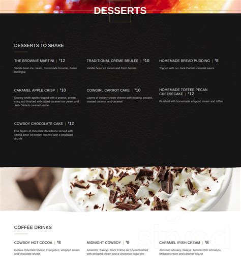 The Gambling Cowboy menu in Temecula, California, USA