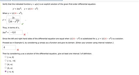 Solved Verify that the indicated function y=φ(x) is an | Chegg.com