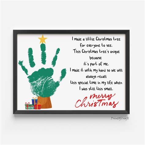 Printable Christmas Tree Handprint Poem | Gerald Printable