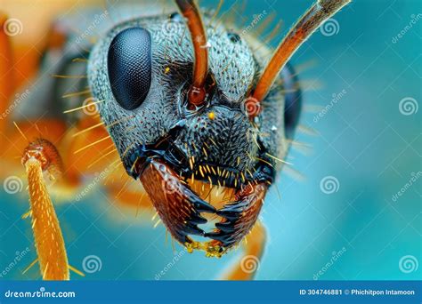 Ant Face and Head Photo. Extreme Macro Close Up Portrait of an Ant. Red ...