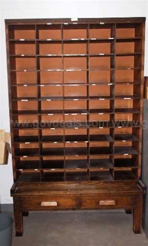 VINTAGE WOODEN MAIL SORTING CASE | GovDeals