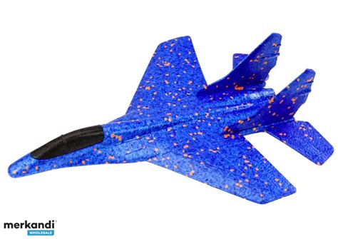 Styrofoam fighter aircraft with slingshot launcher blue - Poland, New ...