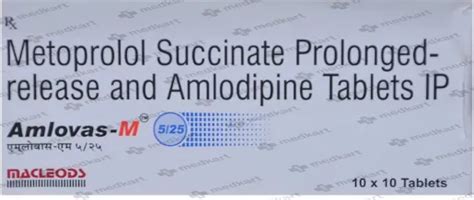 AMLOVAS M 5/25MG TABLET 10'S Price, Uses, Side Effects & Substitutes ...
