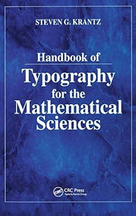 Buy Handbook of Typography for the Mathematical Sciences (Studies in ...