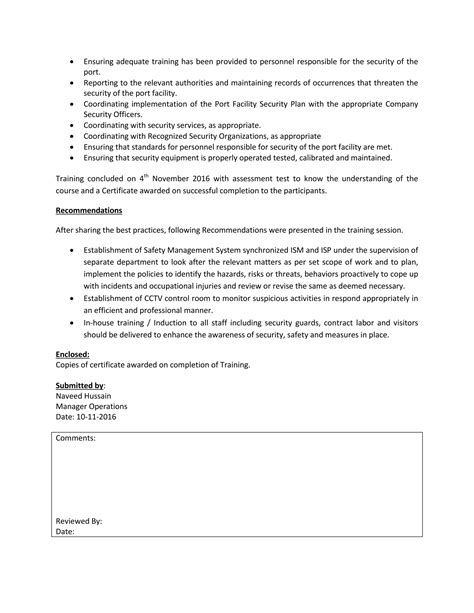 Report – Port Facility Security Officer Training | PDF