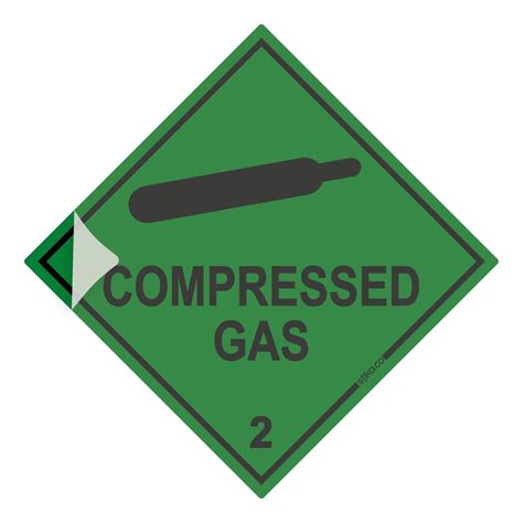 Buy PREMIUM LAMINATED Compressed Gas 2, COSHH Warning Hazchem Diamond ...